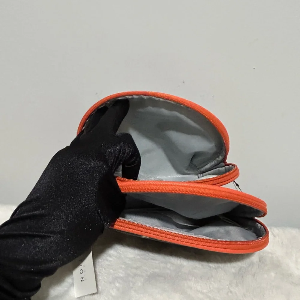 Kenneth Cole Reaction Black and Orange Floral Cosmetic Bag